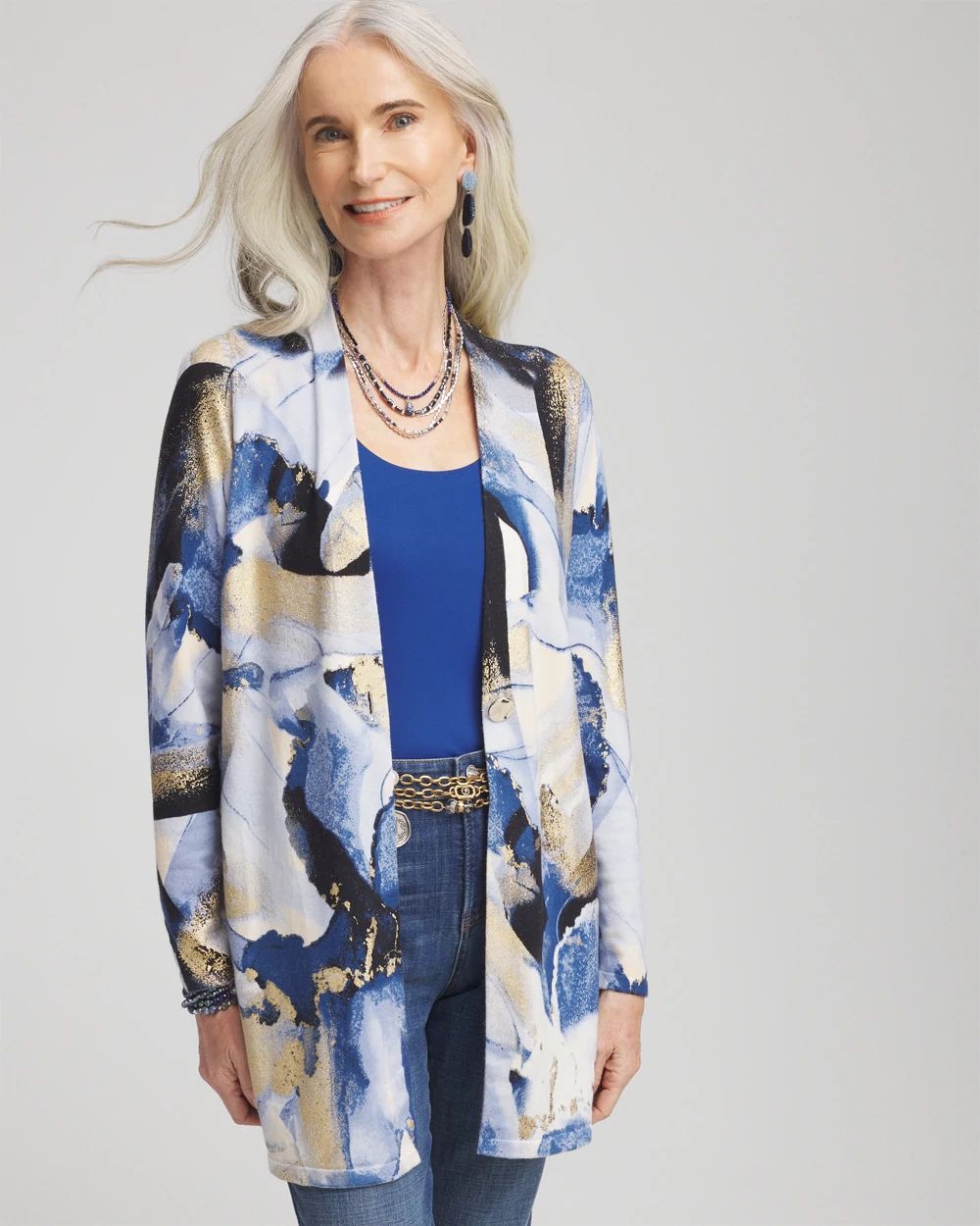 Foil Ocean Print Cardigan | Chico's